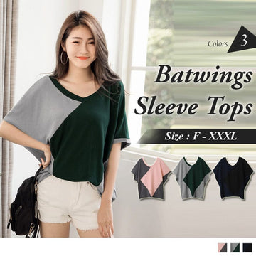 ORANGEBEAR BATWINGS SLEEVE COLOR BLOCK TOPS