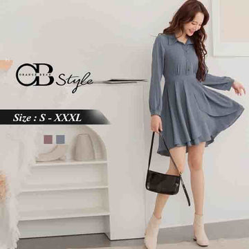ORANGEBEAR SHIRT COLLAR TUNIC DRESS