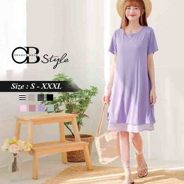 ORANGEBEAR FAKE TWO PIECE LONGLINE TOP/DRESS