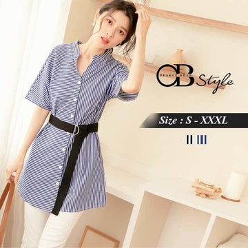 ORANGEBEAR STRIPED TOPS WITH BELT