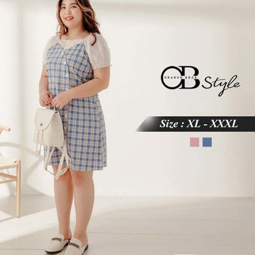 FAKE TWO PIECE CHECKED DRESS