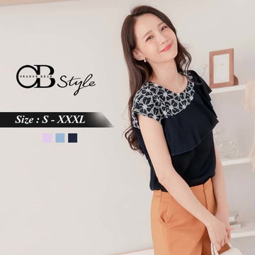 ASYMMETRICAL CASUAL RUFFLES TOPS