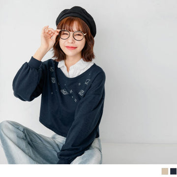 DROP SHOULDER PUFF SLEEVE COTTON CROP TOPS