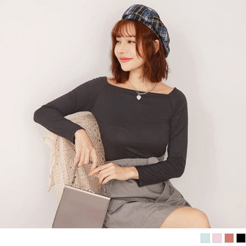WATER+ KEEP WARM OFF SHOULDER LONG SLEEVE TOPS