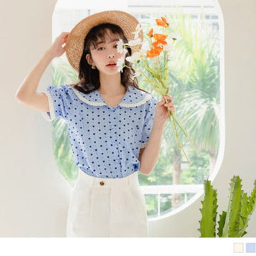 OB DESIGN ELEGANT DOLL CALLAR PUFF SLEEVE TOPS