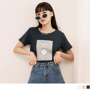 DROP SHOULDER ROUND-NECK SHORT SLEEVE TOPS