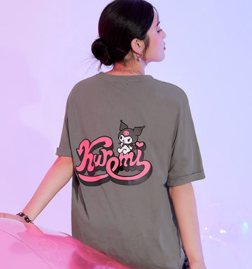 Casual Oversized Loose Sanrio Kuromi Long T-Shirt