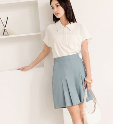 Casual Wrinkle Free Elastic Waist Pleated Shorts Pants