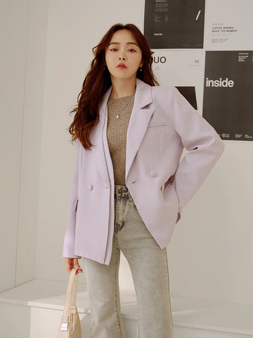 Chiffon Double-layer Lapel Slanted Pocket Suit Jacket