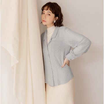 Collar Puff Sleeve Top