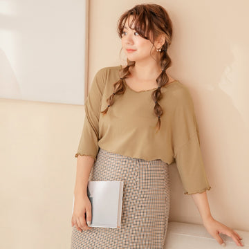 Lettuce Edge Drop Shoulder Top