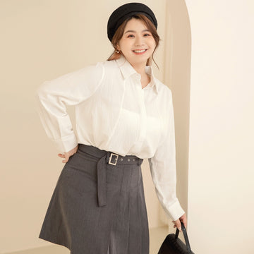 Cotton Loose Fit Long Sleeve Shirt Top