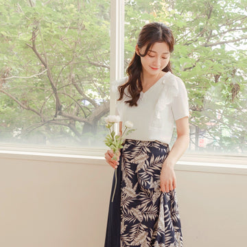 V-Neck Eyelet Lace Top