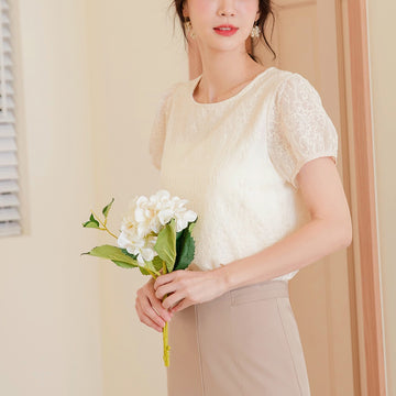 Round Neck Puff Sleeve Top