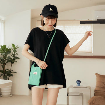 Casual Oversized Back Cutout Cotton Long T-Shirt Top