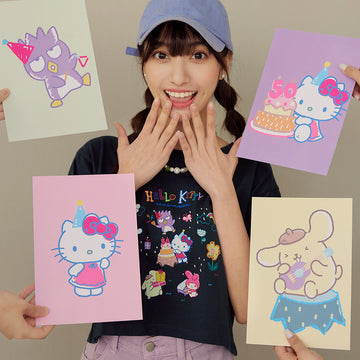 Casual Hello Kitty 50th Anniversary Short Cotton T-Shirt Top