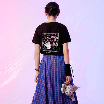 Casual Kuromi Cotton Short Sleeve T-Shirt Top