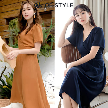 Weekend X Ob Design Casual Women Short Sleeve V-Neck A-Line Long Midi Summer Party Dress Plus Size