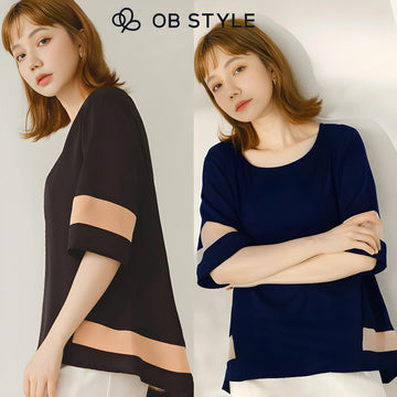 Weekend X Ob Design Women Casual Cooling Color Block Chiffon Asymmetrical Loose Blouse Shirt Top Plus Size