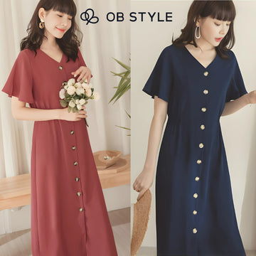 Weekend X Ob Design Casual Women Clothes Ruffle Button Short Sleeve Long Maxi Midi Summer Dress Plus Size