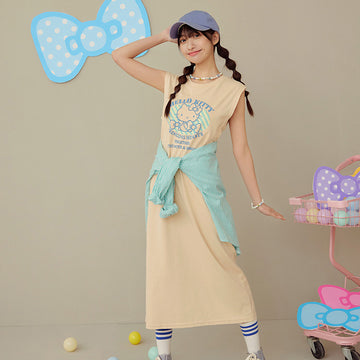 Hello Kitty Cotton Sleeveless Long Maxi Dress