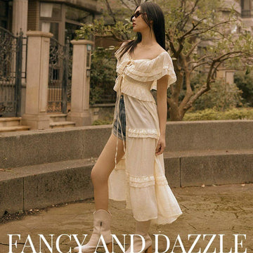 Boho Ruffle Layered Long Tie Up Cover Up Maxi Jacket Dress