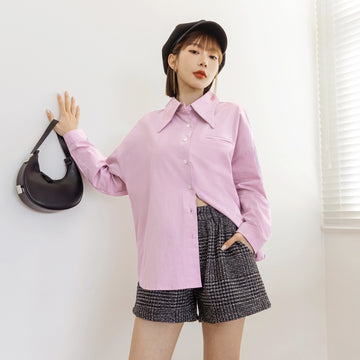 Collar Drop Shoulder Shirt Top