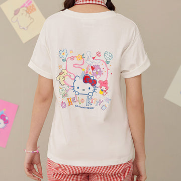 Casual Hello Kitty 50th Anniversary Cotton T-Shirt Top