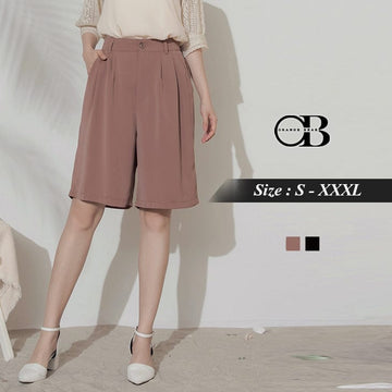 PLEATED SUIT KNEE LENGTH PANTS