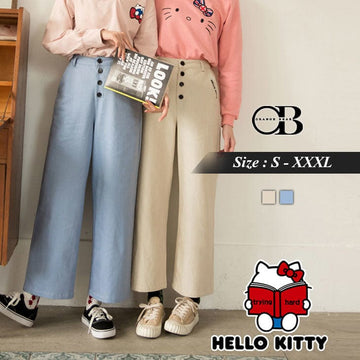 KITTY BUCKLE WIDE STRAIGHT PANTS