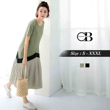 SHORT SLEEVE SLIM LONG DRESS