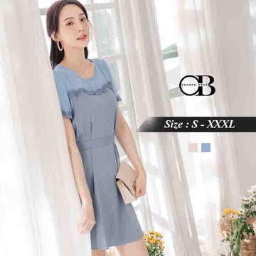 TRANSPARENT LACED WAIST STRAP DRESS