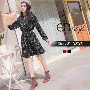 ELASTIC WAIST CHIFFON DRESS