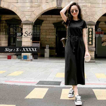 CASUAL ELASTIC COTTON DRESS