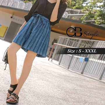 BOW WAIST COTTON SHORTS