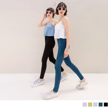 HIGH WAIST ELASTIC SLIM LEGGING PANTS