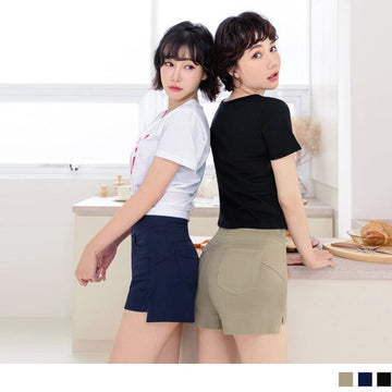 HIGH WAIST A-LINE SLIM SHORTS PANTS