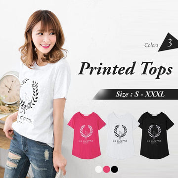 LEAF PRINT ARC HEM TOPS