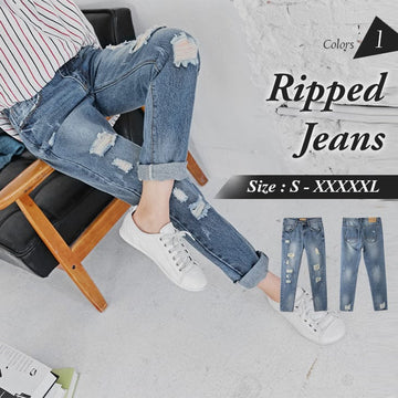 RIPPED BOYFRIEND JEANS