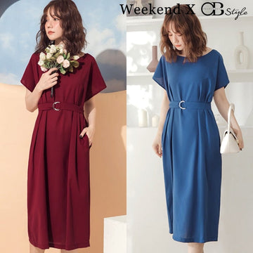 WEEKEND X OB DESIGN DRAWSTRING WAIST LONG MAXI DRESS