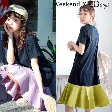 WEEKEND X OB DESIGN ROUND NECK FISHTAIL MIDI DRESS