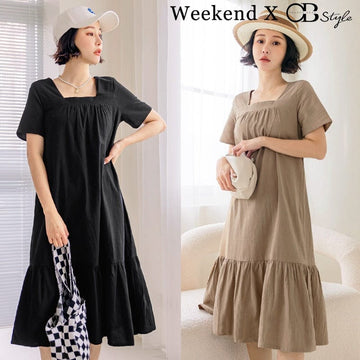 WEEKEND X OB DESIGN LOOSE A-LINE TIERED LONG MAXI DRESS