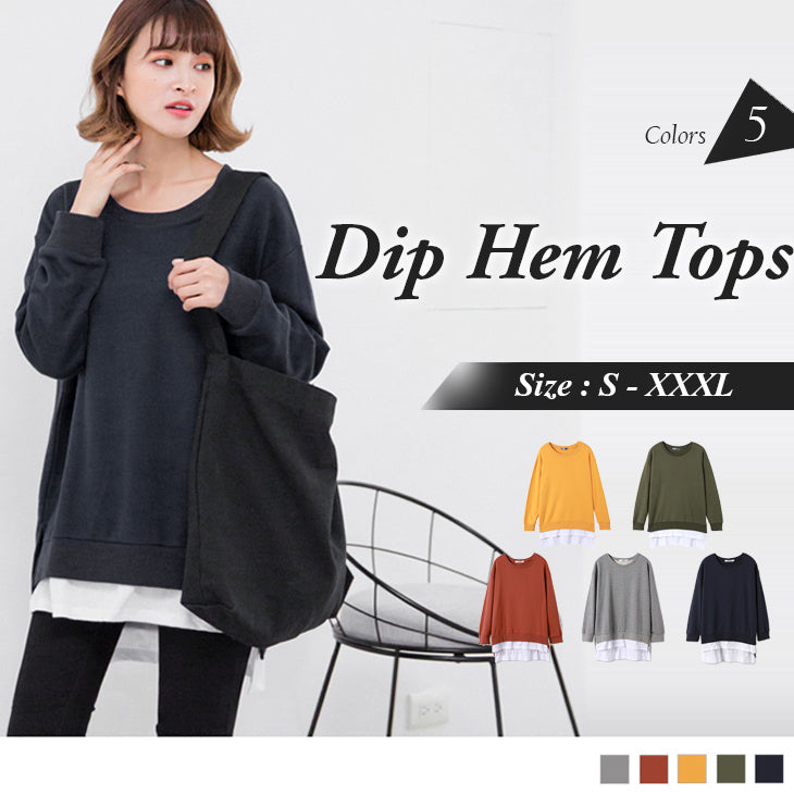 LONG SLEEVE HEM TOPS