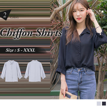 3/4 SLEEVE CHIFFON SHIRTS