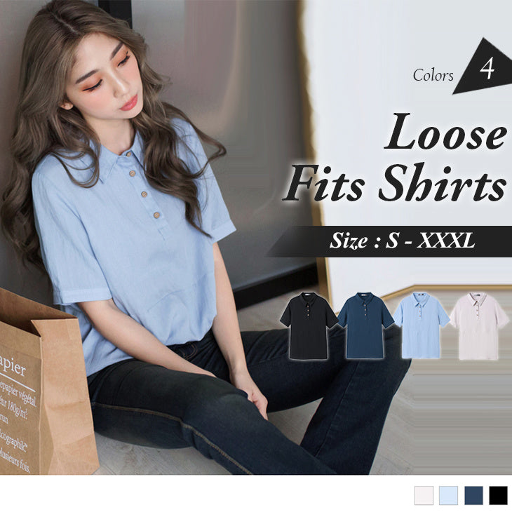 SHORT SLEEVE LOOSE CASUAL FITS SHIRTS