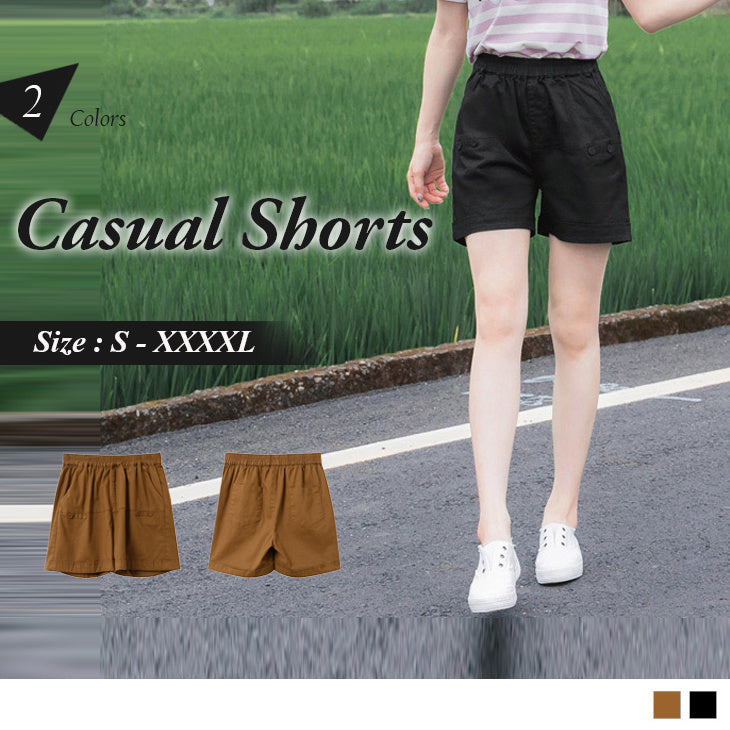 ELASTIC CASUAL WAIST  SHORTS