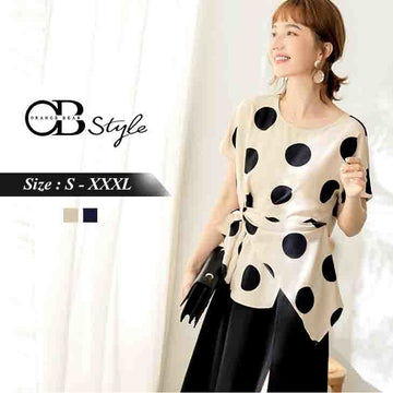 BIG DOTS SHORT SLEEVE TOPS