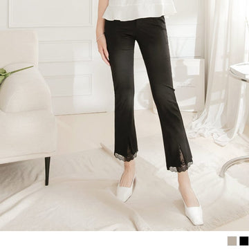 ELEGANT HIGH WAIST LACE PATCHED FLARED PANTS