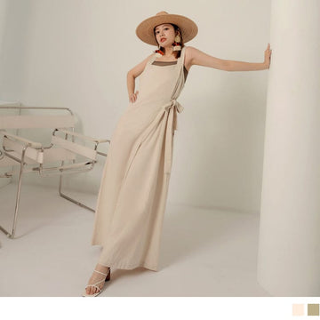 ELEGANT MEDIUM WAIST COTTON JUMPSUITS