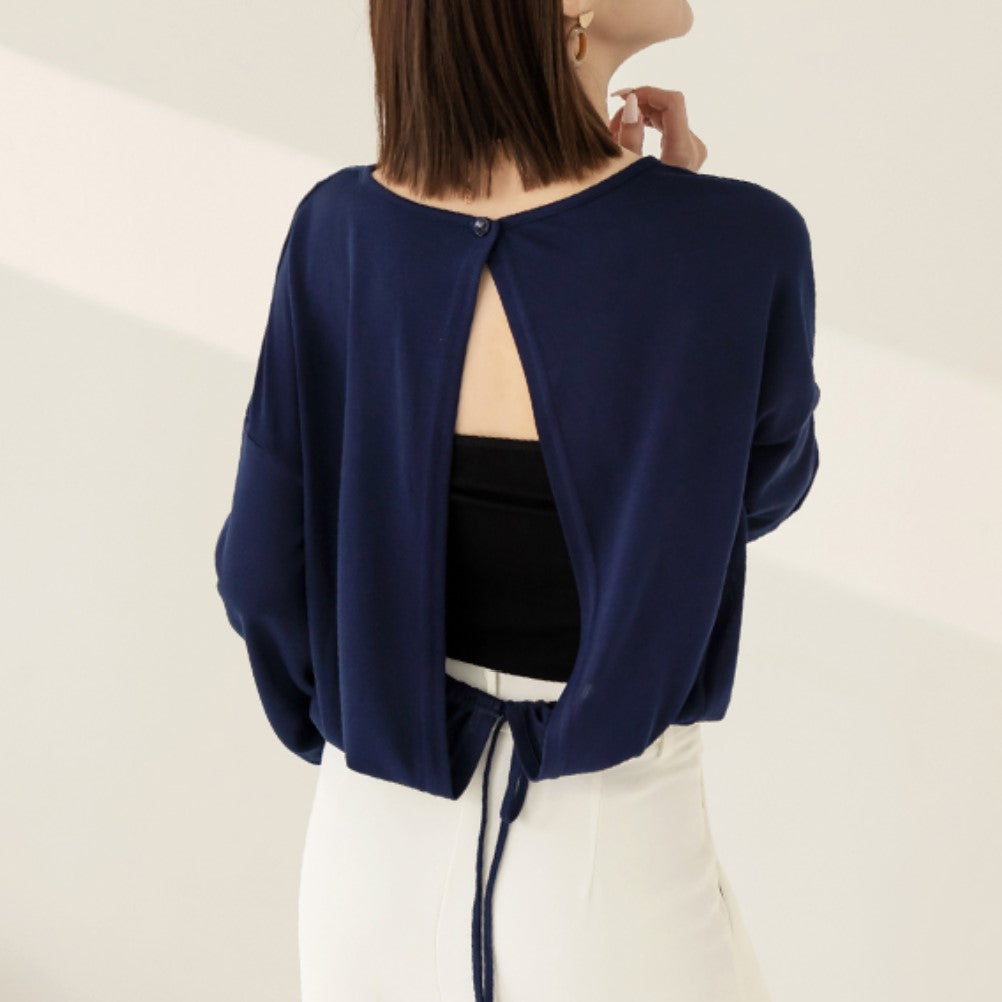 Casual Basic Cotton Long Sleeve Cardigan Top